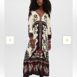 Caroline Constas satin long sleeve passion scarf maxi dress